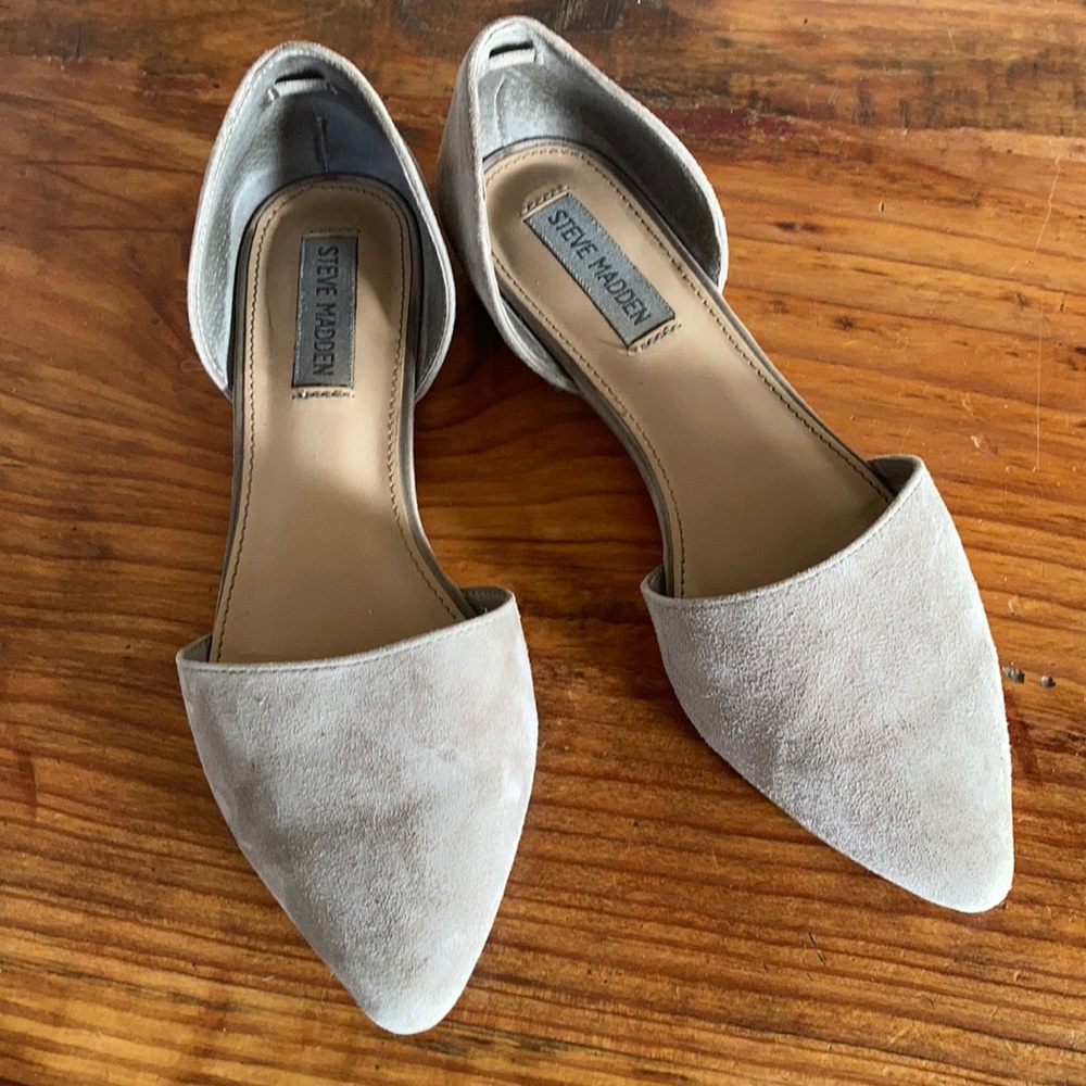 Steve Madden Suede Beige D’Orsay Flats Size 7